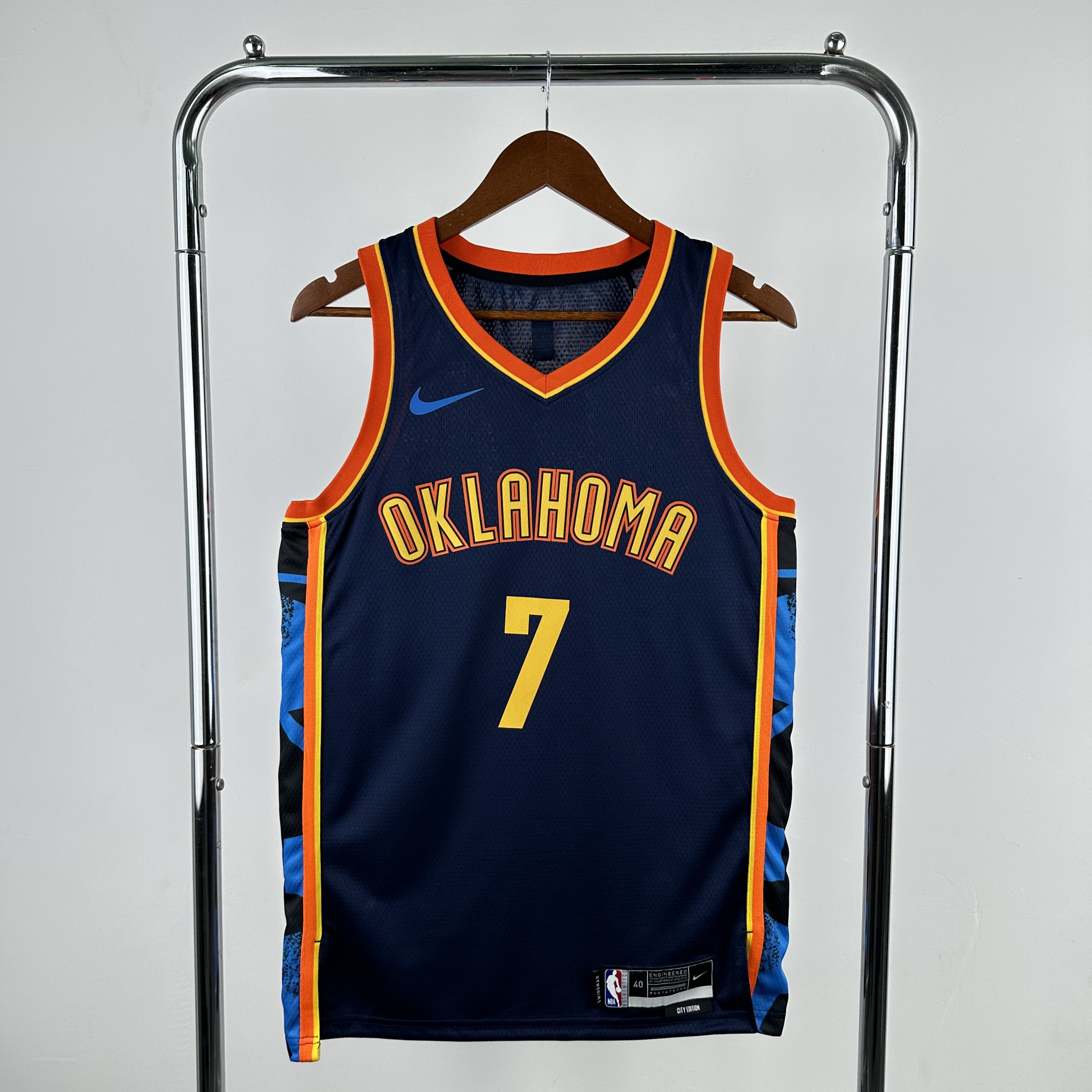 Men Oklahoma City Thunder #7 Chet Holmgren Drak Blue City Edition Season Nike 2025 NBA Jersey->minnesota timberwolves->NBA Jersey